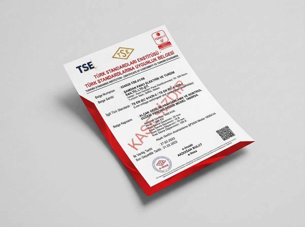 TS EN IEC 61439-1/-2 Tip Test Belgesi